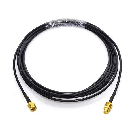 SMA Male To SMA Female Bulkhead Mount RG174 Antenna Extension Cable 3m 10 Feet 2 Pack, coiled, gold connectors visible.