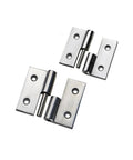 Heavy duty removable stainless steel hinges, 304 stainless, 75x75mm, right-hand orientation, durable for cabinets, doors, boxes, furniture.