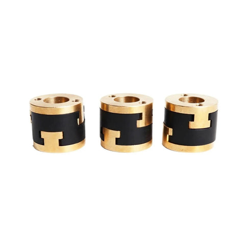 Premium Oldham Coupling For V-Core 3.1 And V-Core4 3D Printer Z Axis, 3-Pack Bi-Material Lead Screw Decoupler Fits Blurolls three black and gold couplings