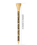 Personalized Bamboo Golf Tees Set From 100 To 1000 Pieces, Custom Text Or Logo Printed On 3-1/4 Inch, Durable Natural Bamboo