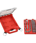 3 Eighth Inch Drive SAE Ratchet And Socket Tool Set With Packout Case 28 Piece 90 Tooth Ratchet 4 Degree Swing For Tight Spaces