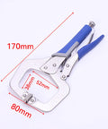 Heavy Duty Locking Pliers With Adjustable Jaw And Swivel Pads, Vise Grip Clamp For Woodworking Metalworking Auto Repair And Welding, Durable Carbon Steel Construction, Opens To 3.35 Inches, 170mm