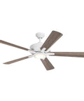 HomeStock 52 Inch Indoor Ceiling Fan with Matte White Finish and Reversible Plywood Blades for Living Spaces, showcasing five blades from below.