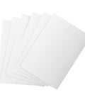 Gasket paper sheets, front view: six white sheets, 1/8 in thick, 7x10 in
