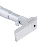 0-6 Inch Micrometer Set With 4 Inch Base Depth, 0.001 Inch Resolution, Six Interchangeable Rods, Handy Plastic Case, shown at an angle