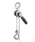 Compact Manual Lever Hoist With Aluminum Alloy Shell Super Portable Small Hand Pulling Chain Block Heavy Duty Lifting Gear For Quick 0.5 Ton Lift Projects And Job Site Work Anywhere, with steel hooks and handle.