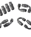 Heavy Duty 20 Feet AN4 An6 An8 An10 Black Nylon Braided E85 PTFE Fuel Line Kit With Fittings For Gas Cooler Hose And CPE Rubber Wiring Harness Upgrade, black AN hose fittings set