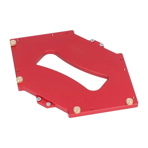 Rock Solid Router Table Corner Jig With Rugged Aluminum Radius Template Set for making precision cuts.