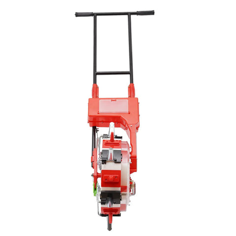 Front view of Walk Behind Corn Seed Planter With Large Storage Box 8.27 Lbs Portable Manual Seeder Machine With Six Nozzles