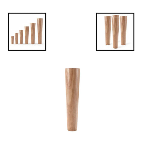 Top Shelf Solid Oak Furniture Leg Leveler with No Sweat Adjustable Height, 200 mm tall, perfect for stable sofas and cabinets.