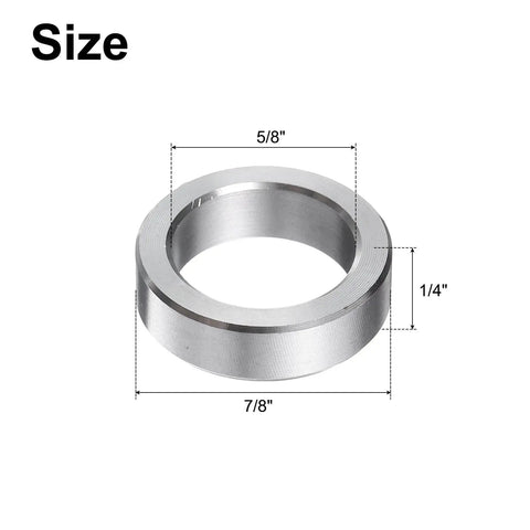 Top Shelf 5 Pack Heavy Duty 304 Stainless Steel Spacers 5/8 Inch Inner Diameter 7/8 Inch Outer Diameter 1/4 Inch Long round bushings image.