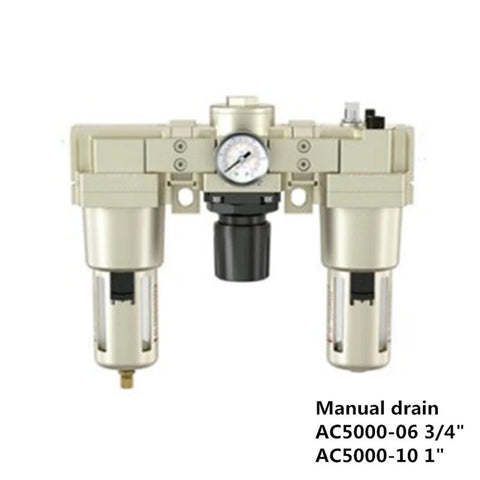Modular F.R.L. Pneumatic Units With Solenoid Valves And Pressure Regulating Valve AF4000-04D Compatible AC5000-06 3/4"