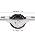 Sliding Door Wheel Pulley Replacement Set Of 4 For Cabinets And Wardrobes With Nylon Track Hardware front view with dimensions