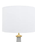 27 Inch Stoneware Table Lamp With Linen Shade In Grey And Gold Finish Perfect For Bedroom Or Living Room Vibe Ready Accent Lighting For Foyer