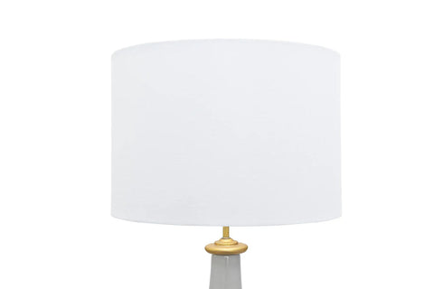 27 Inch Stoneware Table Lamp With Linen Shade In Grey And Gold Finish Perfect For Bedroom Or Living Room Vibe Ready Accent Lighting For Foyer