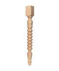 Solid Beech Wood Table Leg Forty Inches High Lightly Sanded Finish Quick Mounts On Wood Frames, turned design for dining tables.