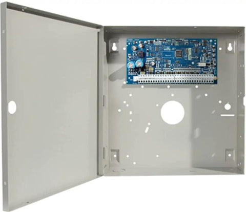 PowerSeries Neo Security Control Panel With CP01 Software In Large Cabinet No Keypad, open view showing circuit board