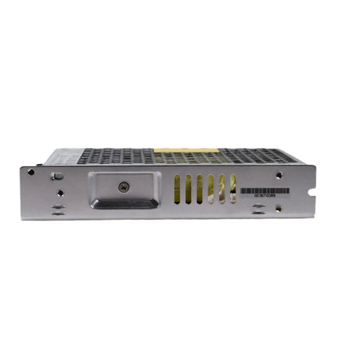 Heavy Duty 24V 150W Switching Power Supply Pushing A Solid 6.5 Amps Low Profile Chassis side view with metal casing.