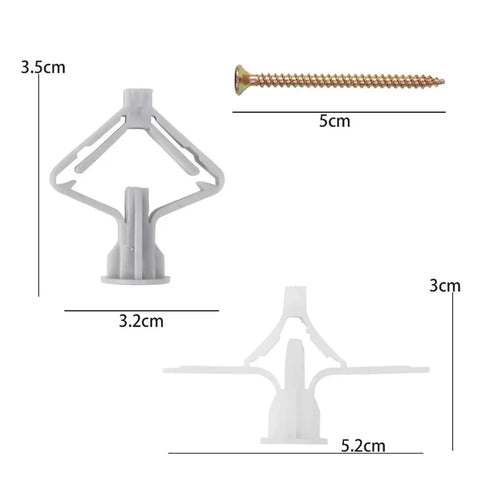Heavy Duty Plastic Toggle Wall Plugs For Drywall And Plasterboard Installations Hollow Wall Expansion Anchors Kit dimensions