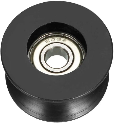 Heavy Duty 8mm Bore Deep V Groove Guide Bearing Pulley And Linear Rail Ball Wheel Featuring Kickass Nylon Rollers For No Sweat Tracking On Shop Tools And Machinery black nylon pulley with 608z bearing