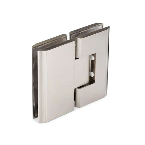 Concerto Beefy Heavy Duty 180 Degree Glass-To-Glass Hinge with 5 Degree Offset Brushed Nickel Finish