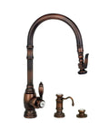 Traditional Pulldown Kitchen Faucet With Slick Polished Copper Finish And Smooth Shift Handles Standard Reach Three Piece Suite