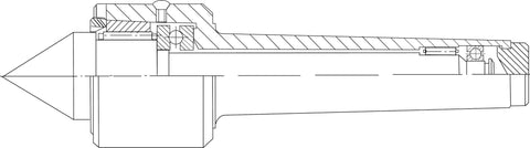 Technical drawing of Heavy Duty MT4 Morse Taper Live Center A Type For NC Lathes Built Tough For Precision Turning ISO 15433 Standard SKD11 Point