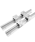 Two Pack Linear Guide Rails SBR12 SBR16 SBR20 With Four UU Shaft Bearing Blocks For CNC Builds Smooth Glide Motion 250mm 300mm 1000mm Lengths Complete DIY CNC Kit, aluminum rails