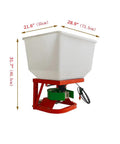 Beefy 265Lb ATV Broadcast Fertilizer Spreader With Electric Drive, 180W Copper Motor, Turbo Variable Speed, red and white design