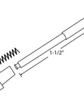 Diagram showing the measurements of components from 25 Pack American Made Window Screen Clips With Aluminum Replacement Pins And Spring Plungers