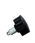 Pro Grade Mini Indexing Locking Plungers with black plastic knob and galvanized steel thread for precise locking in gym builds.