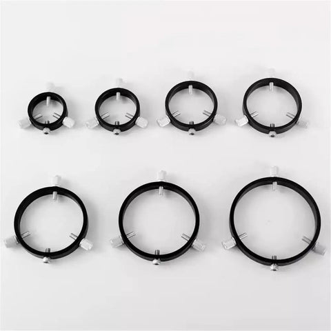 Set of different sized Three Point Guide Ring For Astronomical Telescopes Black Mounting Ring With Bold M6 Screws Keeps It Solid