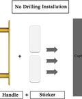 Diagram of Self Stick Push Pull Cabinet Handles 8 Pack Hidden ABS Plastic Drawer Wardrobe Window Door Handles for easy installation