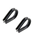 Rock Solid 304 Grade Stainless Steel Thimble Fits 1 16 Inch Wire Rope Cable shown in black, ideal for secure loop formations.