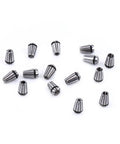 15 Piece ER11 Spring Collet Set Pro Grade High Precision 65Mn Spring Steel scattered on white background