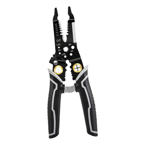 Slick Compact Wire Stripper And Crimping Pliers Featuring Tough Nonslip Grips Plus Rapid Rebound Springs, 20cm length.