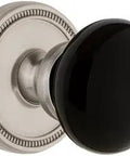 Satin Nickel Soleil Rosette Privacy Door Knob Set With Coventry Knob, 2 3/4 Inch Backset, Solid Forged Brass Construction