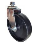 5 Inch Polyolefin Caster Wheel With Swivel Stem For Steel Convertible Hand Trucks Replacement One And A Quarter Inch Stem Three Eighths Inch NC Thread Plain Or Ball Bearing