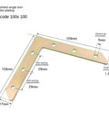 Rock Solid L Bracket Corner Brace 100 Pcs Nickel Plated Steel Mending Plates For Furniture Repair And Shelf Support, 100x100mm size.