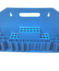 Blue storage rack for 58 Piece Milling Machine Clamping Kit Built Tough With 7/16 Inch T Slot, organized compartments for tools.