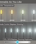 Floor Lamp With Remote Control Dope Bright LED Standing Light showing dimmable settings from 3000K to 6000K for versatile lighting.