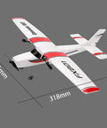 Dope RC Plane Remote Control Airplane 2.4Ghz 2 Channel DIY EPP Foam Glider With Extra Battery Cessna 182 Style dimensions view