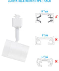 8.5W LED H Track Lighting Heads Pack Of 4 Dimmable ETL Listed 600 Lumens CRI90 2700K Soft White Matte White Finish Ideal For Stores Shops Cafes Plug And Play Setup With Flexible Angles compatible with H type track
