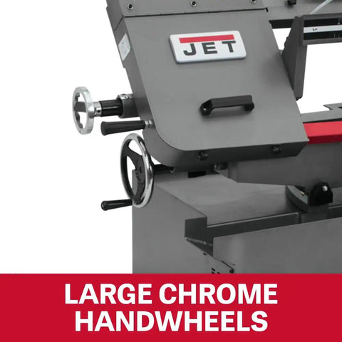 10 By 14 Inch Metal Cutting Horizontal Miter Band Saw With Hydraulic Downfeed Built Tough For Precision Mitering 0 To 45 Degree Tilt 230V And 460V Three Phase Power Heavy Duty Shop Or Industrial Grade For Steel Aluminum