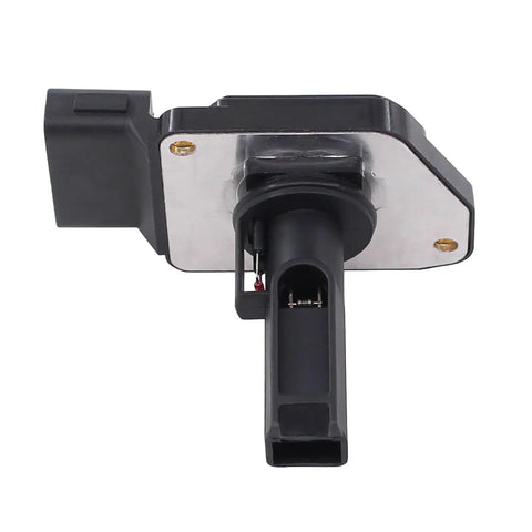 Toyota Mass Air Flow Sensor Replacement For Tacoma 1997 2004, 4Runner 1997 2000, T100 1998, Replaces 22204-75010 And 22250-0C010, Plug And Play MAF Meter For Smoother Idle, Better MPG, And Reliable Performance. Black plastic MAF sensor with metal plate, front view