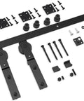 Bi Folding Sliding Barn Door Hardware Kit For Double 16 Inch Bifold Doors, Heavy Duty Wall Mount Rollers, 34 Inch Track