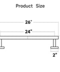Matte Black Towel Bar 24 Inch Wall Mounted Stainless Steel Towel Rack split in two parts for total length 26 inch dimensions diagram