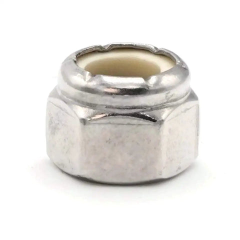 Heavy Duty 18 8 Stainless Steel Nylon Insert Lock Nuts 7 8 By 14 Thread Self Locking Hardware Anti Vibration Fasteners with polymer insert.