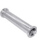 Side view of stainless steel 1.5 in tri-clamp spool tube, 8 in length, seamless round tube with ferrule flange