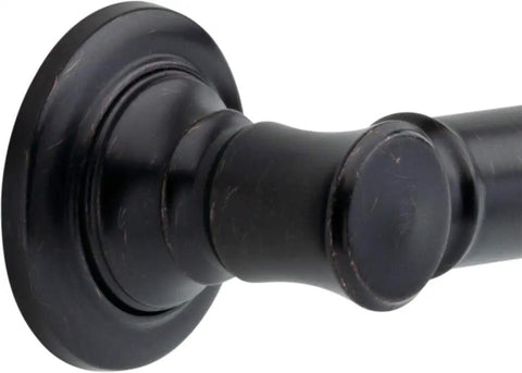 Close-up of Venetian Bronze 24 Inch Traditional Grab Bar For Shower And Toilet Heavy Duty Support Up To 450 Lbs Zinc Posts With Stainless Steel Bar
